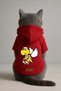 Printed Dog and Cat Outfit & Dress with Fleece Inside - Red Color K Hooded Hoodie B527B - 3