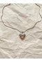 Women's Silver Color Steel Heart Necklace – Elegant Heart Pendant with White Stone |   Water Resistant Stainless Steel - 3
