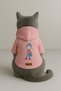 Printed Inside Fleece Dog and Cat Clothing & Dress - Pink Color K Hooded Hoodie B44F4 - 3
