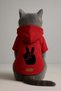 Printed Dog and Cat Clothing & Dress with Fleece Inside - Red Color K Hooded Hoodie B5429 - 3
