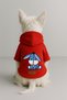 Printed Inside Fleece Dog and Cat Clothing & Dress - Red Color K Hooded Hoodie Bf963