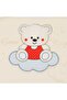 Unisex Ecru Cream Red Teddy Bear Good Night Corded Fabric Care Bag - 4