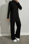 Stand-Up Collar Tunic with Tie-Up Long Sleeves and Tunic Pants Set - 3