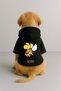 Printed Dog and Cat Outfit & Dress with Fleece Inside - Black Color K Hooded Hoodie B527B