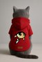 Printed Inside Fleece Dog and Cat Clothing & Dress - Red Color K Hooded Hoodie Bddf7 - 3
