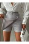 Women's Belted Suede Shorts Skirt Missse 241009 - 6
