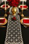 Silver Glitter French Lace Detailed Single Runner