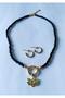 Lotus Flower Necklace Earring Set - 2