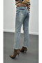 Women's Belted Smoked Gray Boy Fit Stretch Fabric Stretch Jeans - 4