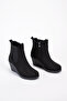 Women's Wedge Heeled Elastic Zippered Daily Boots Florea - 4