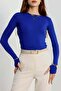 Crew Neck Finger-Looped Viscose Bodysuit