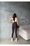Women's Brown Fleece Inside High Waist t Shaping / Sculpting Flexible Shiny Stone Detailed Ş Fleece-Lined Winter Leggings - 5
