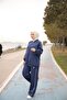 Women's Chic Modest Tracksuit Set with Zipper & Top-Bottom Set - 2