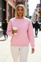 Women's Crew Neck Low Sleeve Regular Fit Knitted Sweatshirt Functional Durable Quality