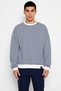 Men's Crew Neck Standard Sleeve Striped Oversized Sweatshirt Functional Durable Aesthetic - 5