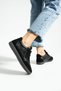 Women's Sneaker Lace-Up Half Star Detailed Sports Shoes Nuvon - Black - 2