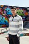 Men's Polo Neck Standard Sleeve Striped Sweatshirt Functional Durable Quality Comfortable Stylish - 3