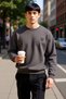 Men's Crew Neck Low Sleeve Oversized Thick Embroidered Sweatshirt Functional Durable Sports