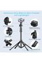 62" Professional Cell Phone Tripod - 4-Leg Aluminum, Bluetooth Remote, 360° Mount - 3