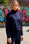 Women's Mock Neck Low Arm Zippered Regular Fit Knitted Sweatshirt Functional Durable Stylish - 3
