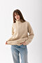 Women's Cream Mock Neck Zippered Fleece Jacket - 5