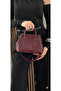 Burgundy Knitted Textured Subsidized Spare Strap Women's Hand and Shoulder Bag
