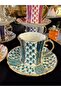 6 Personalized Design Hand Painted 24K Original Gold Gilt Coffee Cup Set 90 ml - 6