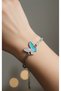 Colorful Butterfly Figured Zircon Stone Steel Bracelet