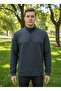 Unisex Relax Fit Comfortable Cut Cotton Fleece Inside 3 Thread Half Zipper Di Mock Neck Weatshirt - 2