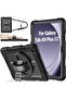 Case for Samsung Galaxy Tab A9+ Plus 11 Inch 2024 with 360° Swivel Handle Strap, Black