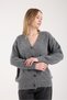 Düğmeli Basic Şardonlu Oversize Kadın Hırka - 4