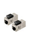 لا يوجد قطعتان فضيتان من موصلات RJ45 Keystone Jack Cat6 المحمية بمزلاج 8P8C موصلات إيثرنت - 8