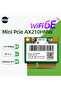 بطاقة شبكة لاسلكية SSU WiFi 6E Mini PCI-E AX210HMW بلوتوث 5.3 مناسبة لأجهزة الكمبيوتر المكتبية والكمبيوتر المحمول...