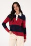 Women's Burgundy Polo Neck Sweater 50310034-Vr014