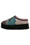 Women's Vegan Leather Turquoise Slippers - Tram Nap Design - 4