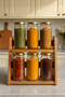 6-Piece Spice Jar Set 500ml Glass Spice Rack Set Modern Kitchen Spice Rack Glass Spice Rack Set - 6