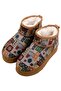 Women's Vegan Leather Brown Ankle Boots - Anatolian Patterns Design - 4