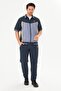Men's Micropoly Fabric Short Sleeve Tracksuit Anthracite 919-A - 2
