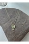 Zircon Stone Butterfly Figure Steel Necklace - 3