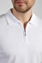 White Polo Neck Zippered Men's Cotton Knitwear T-Shirt - 2