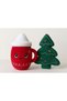 Christmas Decoration Mug Cup Figured Pillow 30 cm and Pine Tree Pillow 40 cm