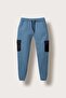 3 İp İki Diz Micro Ka Cargo Pocket Right Pocket Zippered Boys' Sweatpants