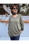 Italian Knitwear V-Neck Leopard Pattern Inside Khaki