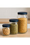 Comer 3-Piece Glass Jar Set – Kitchen Legume Storage Container – Black Lid - 2