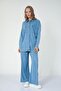 5841 - Stylish Comfortable Thin Denim Fabric Women's Soft Pants Shirt Set