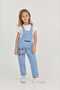Girl's Slopet Children's Denim Overalls Labubu Purple Patterned - 5