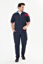 Men's Micropoly Fabric Short Sleeve Tracksuit Navy Blue 921-L - 2