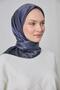 Polyester Blended Shiny Scarf Lilac Ethnic Patterned Shiny Textured 90X90 - 6