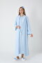 Lace Breastfeeding-Friendly Maternity Nightgown and Checkered Jacquard Dressing Gown Set - Viscose Cotton
