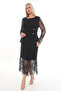 Stylish Evening Dress with Lace and Button Detail Ets7270 - 2